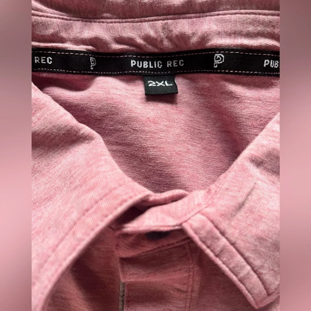 Men’s Public Rec Short Sleeve Pink Polo Size 2X